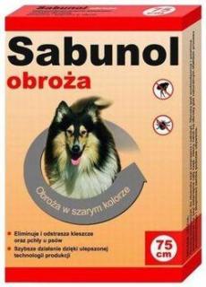 Sabunol szara obroża przeciw pchłom i kleszczom dla psa 75 cm