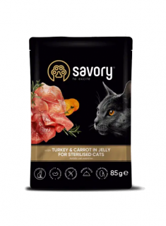 Savory Adult Sterylised Turkey Carrot 85g karma mokra dla kota