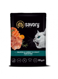 Savory Kitten SalmonCarrot 85g karma mokra dla kociąt