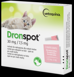 VETOQUINOL Dronspot krople dla kotów od 0,5kg do 2,5kg