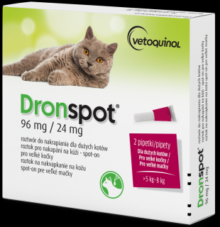 VETOQUINOL Dronspot krople dla kotów od 5kg do 8kg