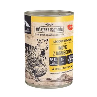 WIEJSKA ZAGRODA Indyk z jagnięciną 400g karma mokra dla psów dorosłych