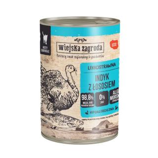 WIEJSKA ZAGRODA Indyk z łososiem 400g karma mokra dla kotów dorosłych