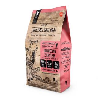 WIEJSKA ZAGRODA Jagnięcina z krylem 10kg karma sucha dla kotów dorosłych