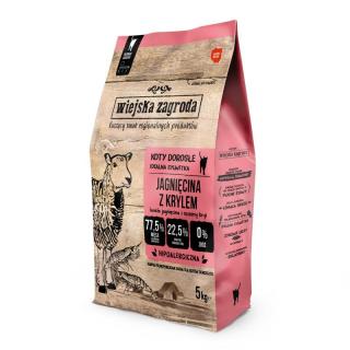 WIEJSKA ZAGRODA Jagnięcina z krylem 5kg karma sucha dla kotów dorosłych