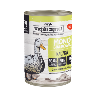 WIEJSKA ZAGRODA Kaczka 400g monobiałkowa karma mokra dla kotów dorosłych