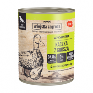 WIEJSKA ZAGRODA Kaczka z gruszką 800g karma mokra dla psów dorosłych