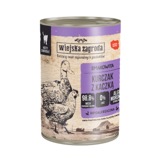 WIEJSKA ZAGRODA Kurczak z kaczką 400g karma mokra dla kotów dorosłych