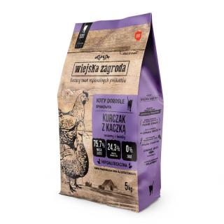 WIEJSKA ZAGRODA Kurczak z kaczką 5kg karma sucha dla kotów dorosłych