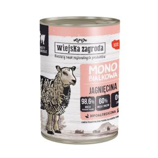WIEJSKA ZAGRODA Monobiałkowa Jagnięcina 400g mokra karma dla kotów dorosłych