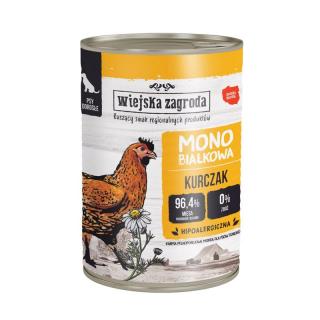 WIEJSKA ZAGRODA Monobiałkowa Kurczak 400g karma mokra dla psów dorosłych