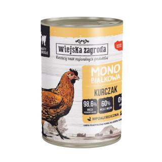 WIEJSKA ZAGRODA Monobiałkowa Kurczak 400g mokra karma dla kotów dorosłych