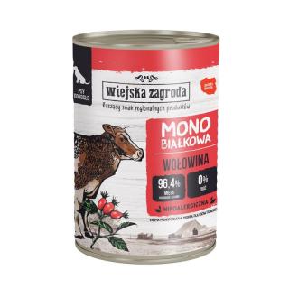 WIEJSKA ZAGRODA Monobiałkowa Wołowina 400g karma mokra dla psów dorosłych