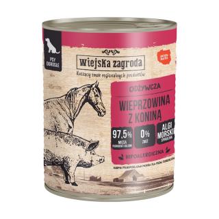 WIEJSKA ZAGRODA Wieprzowina z koniną 800g karma mokra dla psów dorosłych
