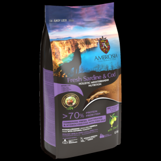 AMBROSIA Dog Mediterranean Light Fresh Sardine  Cod Adult - 5kg