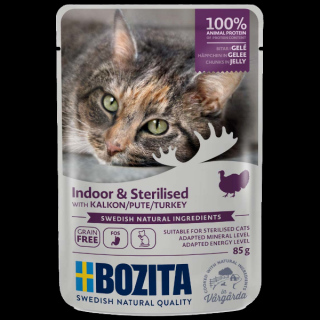 Bozita Indoor  Sterilised - Kawałki w Galarecie z Indykiem - 85g