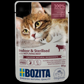 Bozita Indoor  Sterilised - Kawałki w Galarecie z Wołowiną - 85g