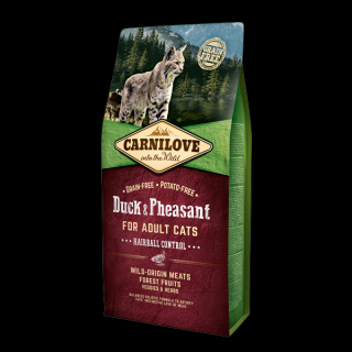 Carnilove Cat Duck  Pheasant Hairball Ctrl - kaczka i bażant - 2kg