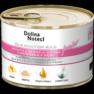 Dolina Noteci Premium Junior serca indyka, wątróbka z gęsi - 185g