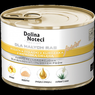 Dolina Noteci Premium Junior żołądki kurczaka, wątróbka cielęca - 185g