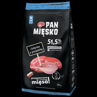 Pan Mięsko Cielęcina z Przepiórką - szczenięta L - 3kg