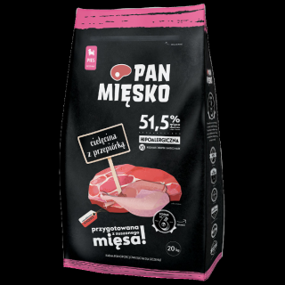 Pan Mięsko Cielęcina z Przepiórką - szczenięta XS - 3kg