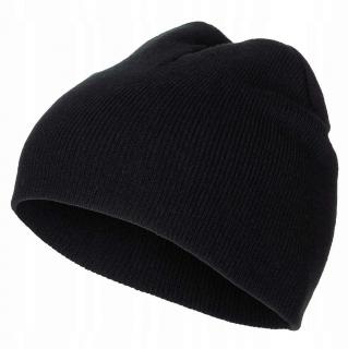 Czapka BEANIE, czarna płytka delikatna dzianina CZAPKA DWUWARSTWOWA