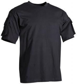Koszulka US  czarna z kieszeniami na rękawach
