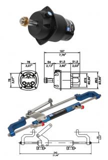 KOMPLETY HYDRAULICZNY UKŁAD KIEROWNICZY  DO 80KM,  MAVI MARE GF90BT