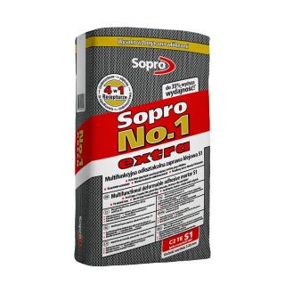 SOPRO NO.1 400 EXTRA 22,5KG - WYSOKOELASTYCZNA, ODKSZTAŁCALNA, ZAPRAWA KLEJOWA S1