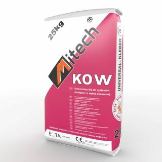 UNIWERSALNY KLEJ DO SYSTEMÓW OCIEPLEŃ OPARTYCH NA WEŁNIE MINERALNEJ MITECH KO-W 25KG