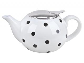 Biały porcelanowy dzbanek w kropki 750 ml