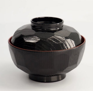 Czarno-czerwona miska z laki 12 x 9,5 cm ( 20 sztuk)