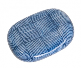 Japońska porcelanowa podstawka pod pałeczki Blue Check ( 24 sztuki)