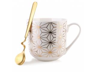 Porcelanowy kubek z łyżeczką Maroko 550 ml