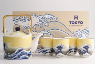 Upominkowy 4 osobowy zestaw do herbaty Hokusai 800 ml