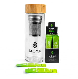 Zestaw szklany shaker i matcha tradycyjna to go 24 saszetki