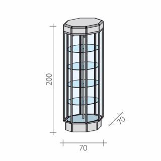 Gablota FO-1-OBR gablota szklana sklepowa