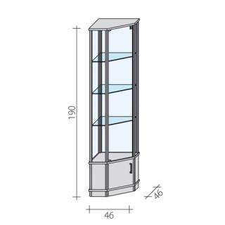Gablota narożna VA 5-D-Z Gablota narożna z szafką
