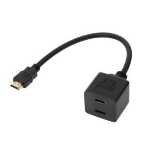 Adaptor HDMI wtyk-2 x gniazdo na kablu 30cm