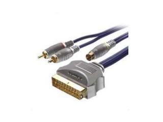 Kabel 2RCA-SVHS-EURO GOLD 2M