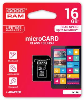 Karta pamięci microSD 16GB UHS-I Goodram z adapterem