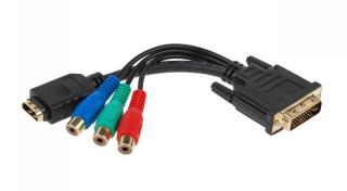 Złącze wtyk DVI (24+5) - HDMI gniazdo + 3 gniazda RCA (ZLA0864)