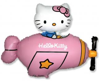 Balon foliowy z helem 09102 Hello Kitty  w samolocie 77 x 92 cm