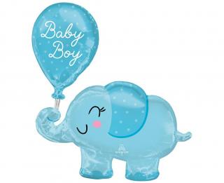 Balon foliowy z helem 35086 Słonik z  balonem Baby Boy, 31 cali