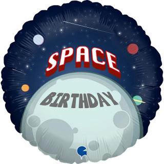 Balon foliowy z helem 80340 space birthday 18 cali