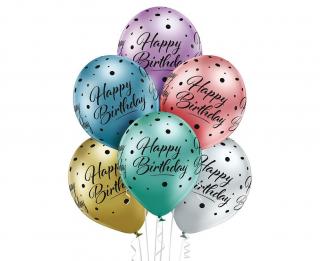 Balony gumowe metaliki 12"/6 szt. 05990   Haoppy Birthday