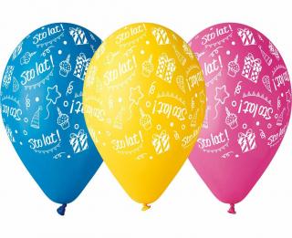 Balony gumowe sto lat 12"/5 szt 31885