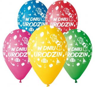 Balony w dniu urodzin 12"/5 szt 30241