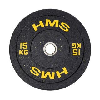 Talerz Olimpijski Bumper HMS 15kg żółty HTBR15 Sporting24